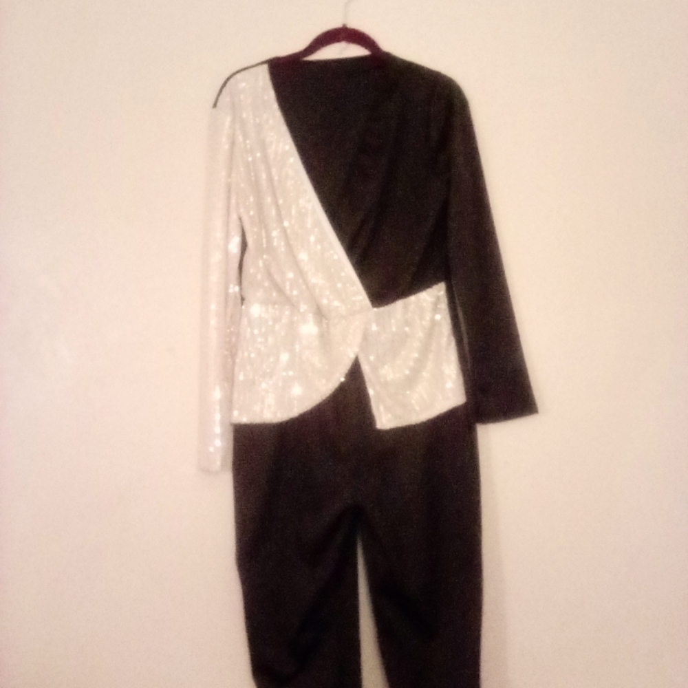 Stylish Black/ Gold Sequin Embellished Jumpsuit